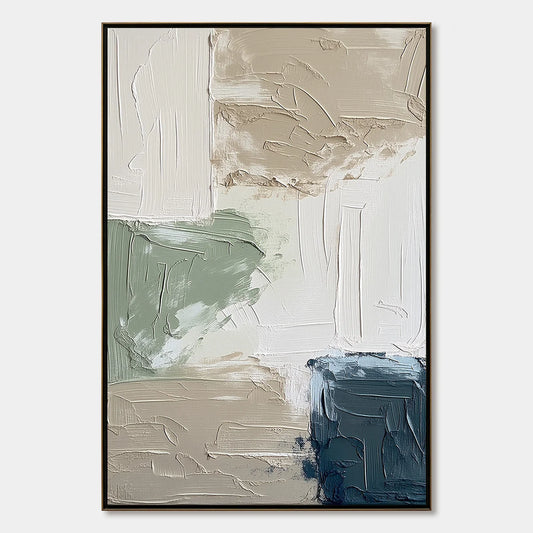 URBAN SANCTUARY: Textured Minimalist Abstract Painting | hanging in living room, Minimalist wall art