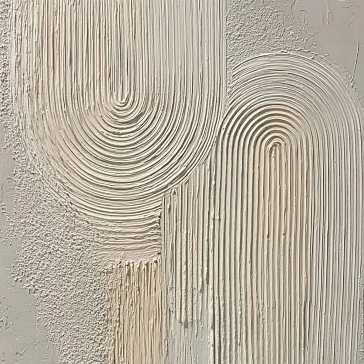 URBAN SANCTUARY: Textured Minimalist Arch Abstract Painting | rectangular format, hand-painted canvas edge