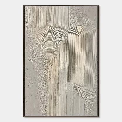 URBAN SANCTUARY: Textured Minimalist Arch Abstract Painting | hanging in living room, Minimalist wall art