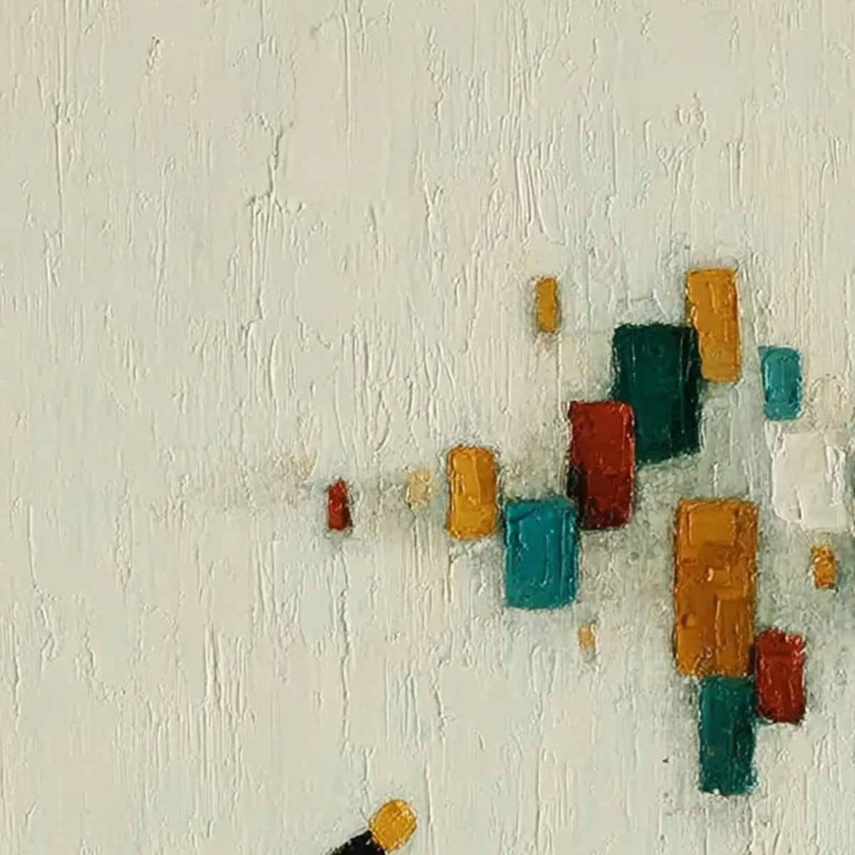URBAN STROLL: Textured Figurative Abstract Painting of a Walk with a Companion | rolled canvas, ready for custom framing