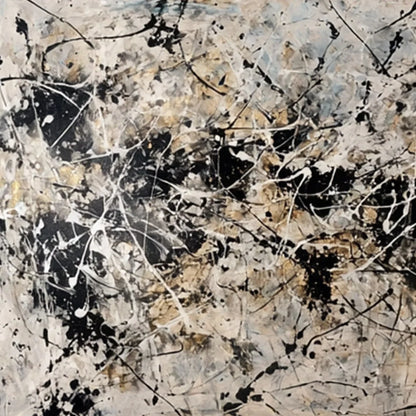 URBAN SYMPHONY: Large Black and White Abstract Textured Painting | rectangular format, hand-painted canvas edge