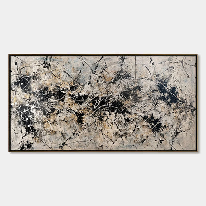 URBAN SYMPHONY: Large Black and White Abstract Textured Painting | hanging in living room, Abstract wall art
