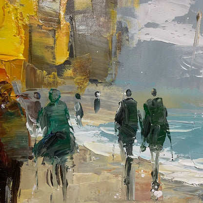 URBAN VIBRANCE: Textured Abstract Cityscape Oil Painting | rolled canvas, ready for custom framing