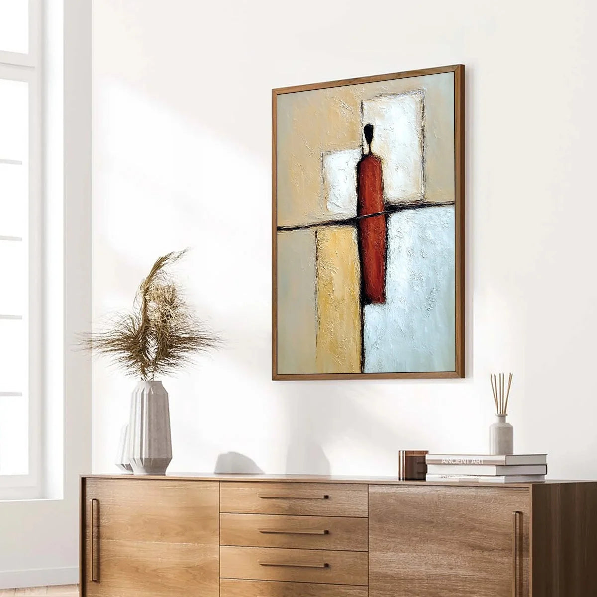 VANGUARD: Textured Abstract Figurative Painting for Modern Decor | multi-color palette, original oil on stretched canvas art