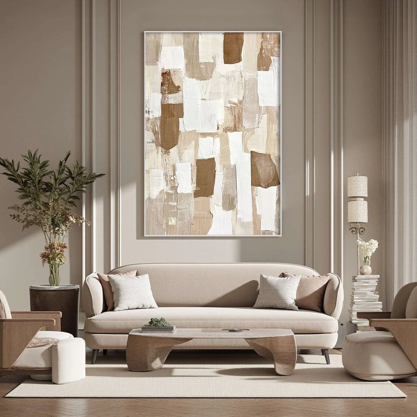 EARTHEN LAYERS: Textured Wabi Sabi Abstract Oil Painting | rolled canvas, ready for custom framing