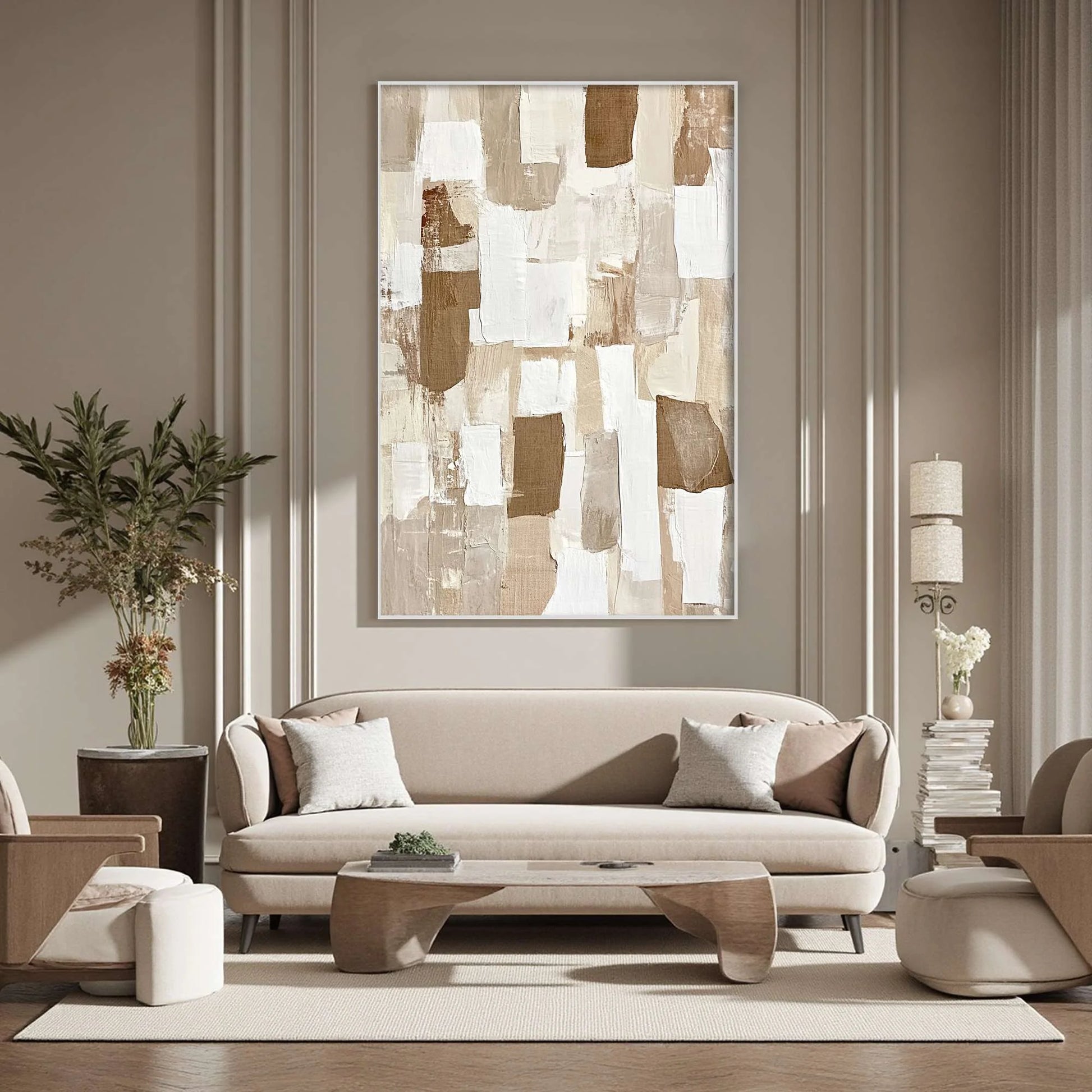 EARTHEN LAYERS: Textured Wabi Sabi Abstract Oil Painting | rolled canvas, ready for custom framing