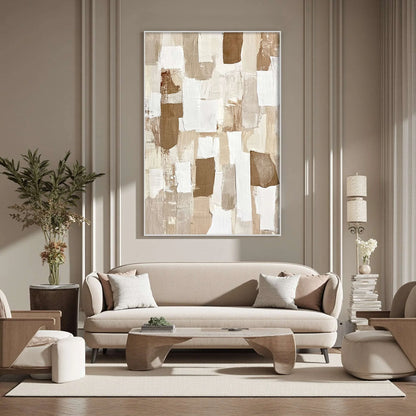 EARTHEN LAYERS: Textured Wabi Sabi Abstract Oil Painting | rolled canvas, ready for custom framing