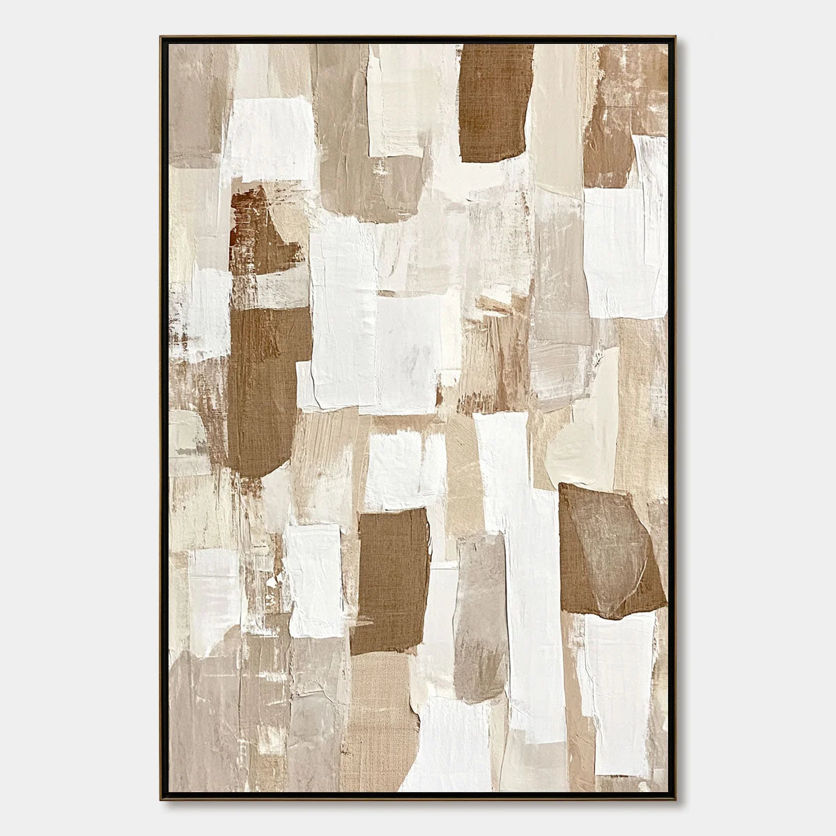 EARTHEN LAYERS: Textured Wabi Sabi Abstract Oil Painting | hanging in living room, Abstract wall art