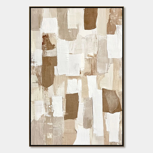 EARTHEN LAYERS: Textured Wabi Sabi Abstract Oil Painting | hanging in living room, Abstract wall art