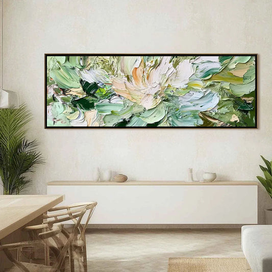 VERDANT BLOOM: Textured Abstract Floral Painting