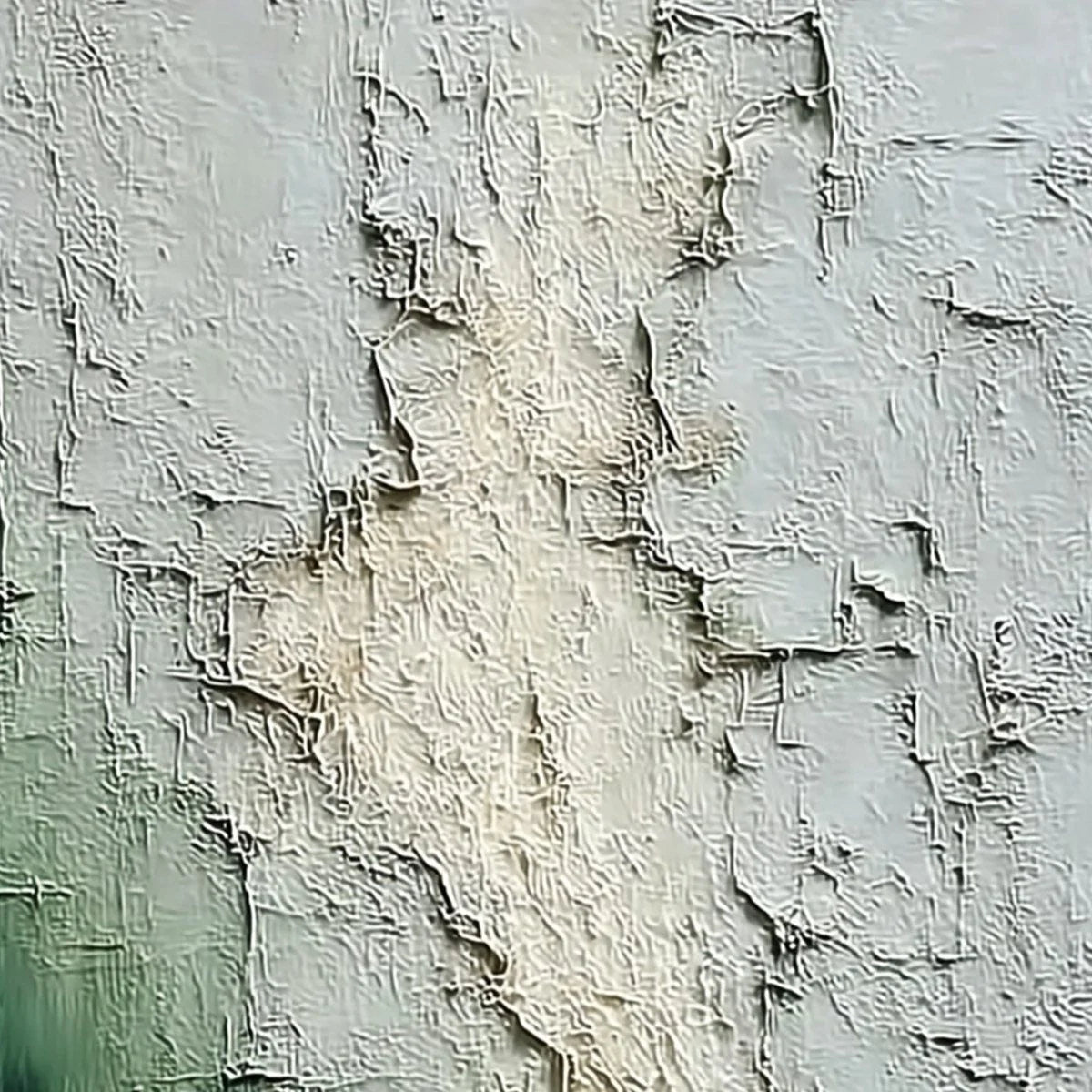 VERDANT CHASM: Textured Wabi Sabi Abstract Landscape Painting | rolled canvas, ready for custom framing