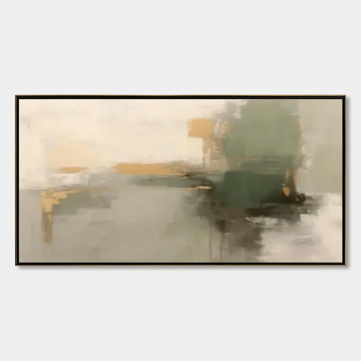 VERDANT ECHO: Wabi Sabi Abstract Landscape Painting | hanging in living room, Abstract wall art
