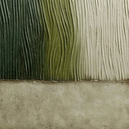 VERDANT GROOVE: Textured Wabi Sabi Abstract Landscape Painting | rolled canvas, ready for custom framing