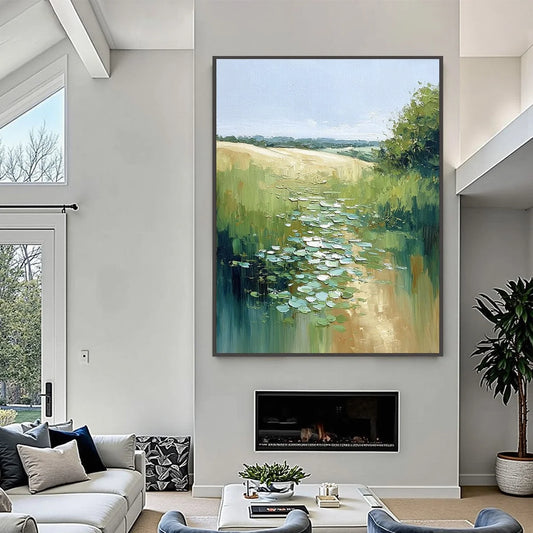 VERDANT PATH: Textured Impasto Landscape Painting