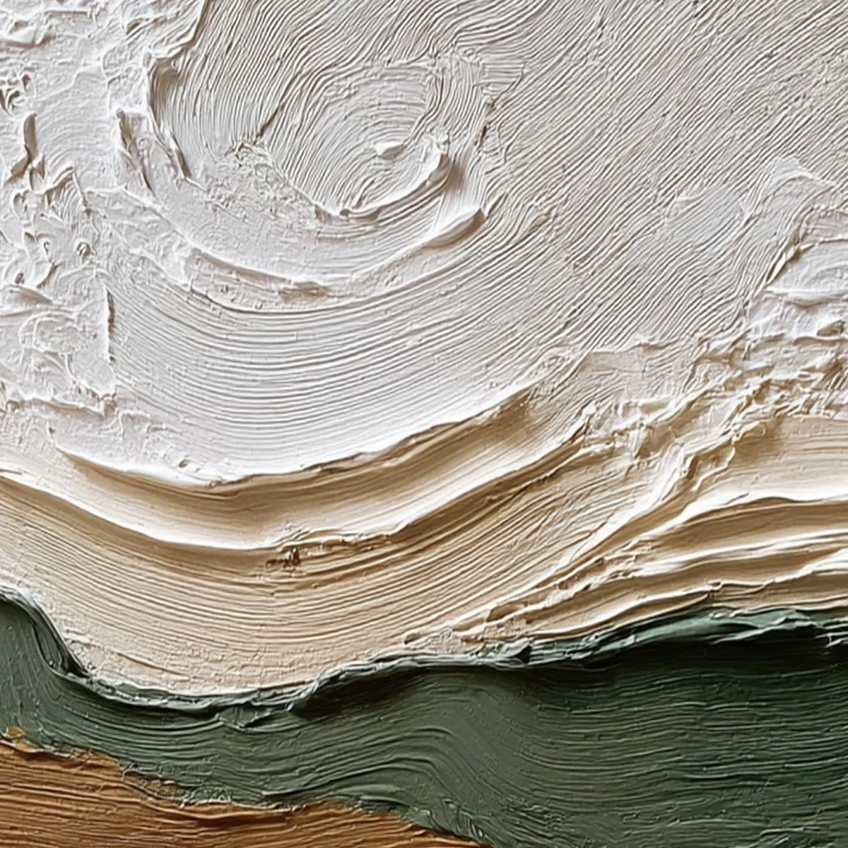 VERDANT RIDGE: Textured Wabi Sabi Abstract Landscape Painting | rectangular format, hand-painted canvas edge