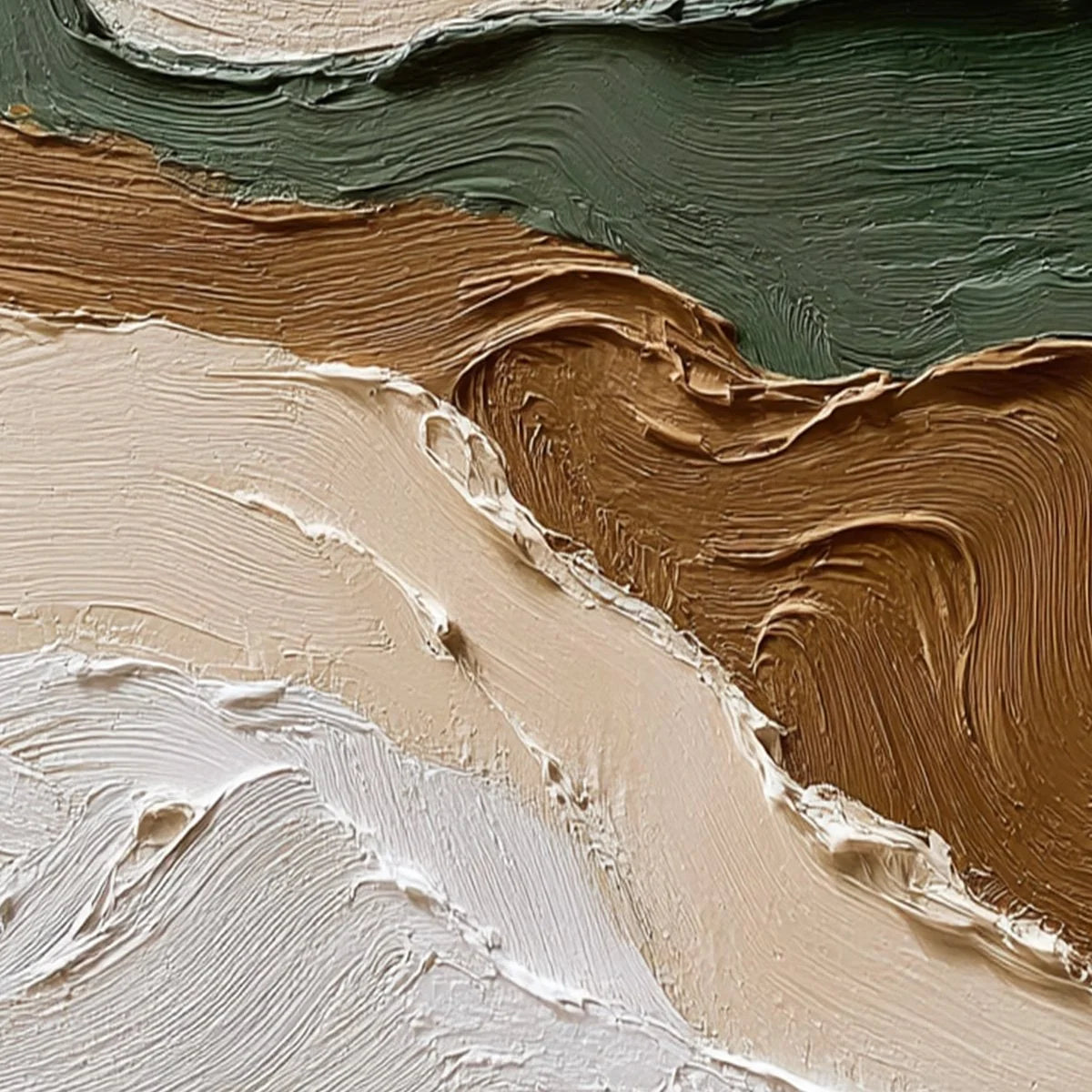 VERDANT RIDGE: Textured Wabi Sabi Abstract Landscape Painting | rolled canvas, ready for custom framing