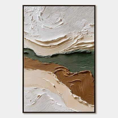 VERDANT RIDGE: Textured Wabi Sabi Abstract Landscape Painting | hanging in living room, Abstract wall art