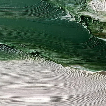 VERDANT RIFT: Heavy Texture Abstract Landscape Oil Painting | rolled canvas, ready for custom framing