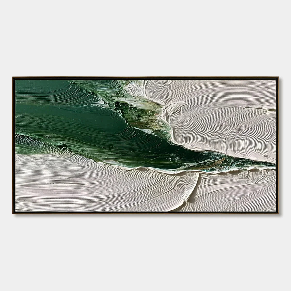 VERDANT RIFT: Heavy Texture Abstract Landscape Oil Painting | hanging in living room, Abstract wall art