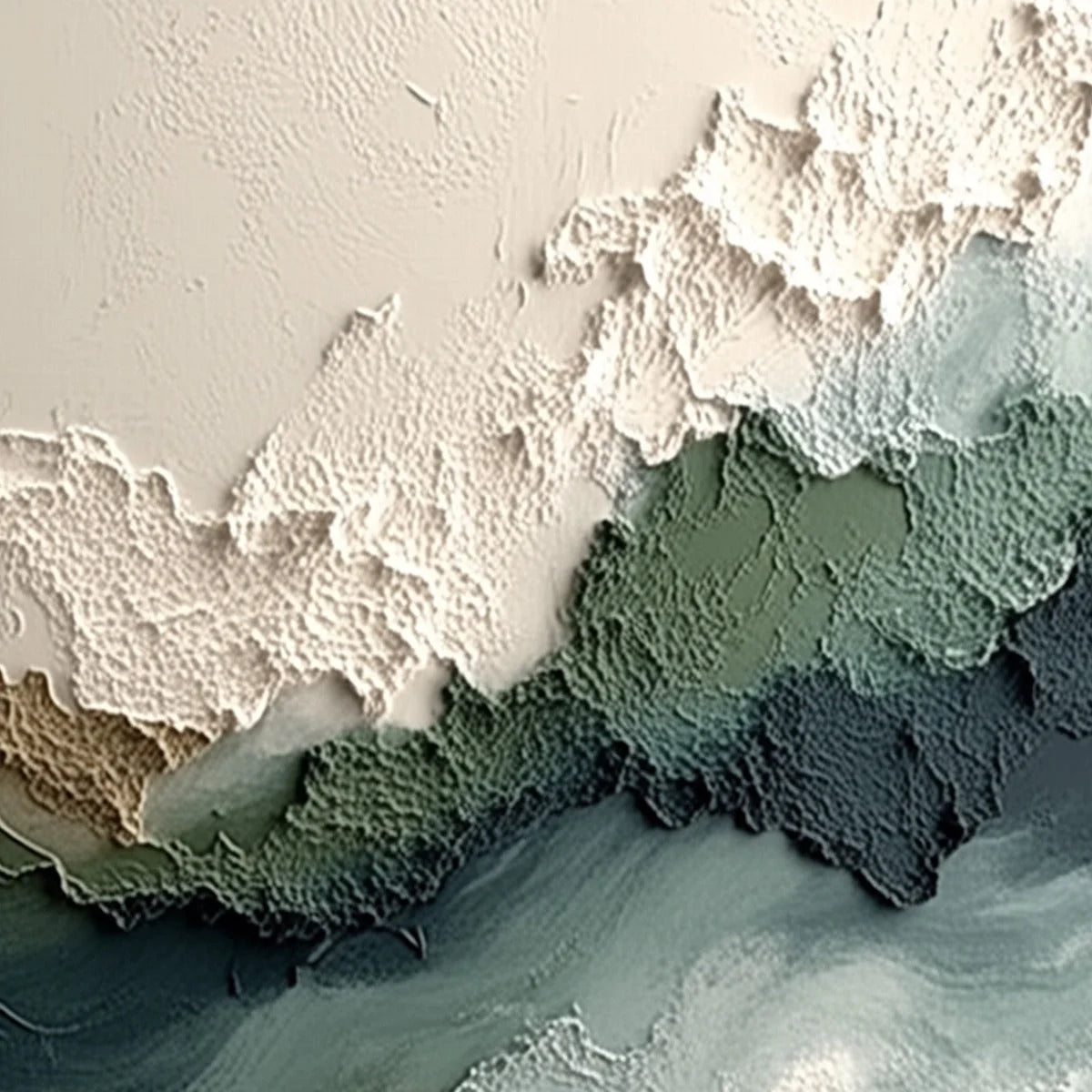 VERDANT RIFT: Textured Wabi Sabi Abstract Landscape Painting | rolled canvas, ready for custom framing