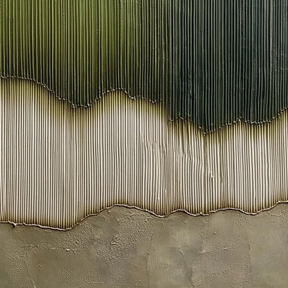 VERDANT STRATA: Textured Wabi Sabi Abstract Earth Painting | rolled canvas, ready for custom framing