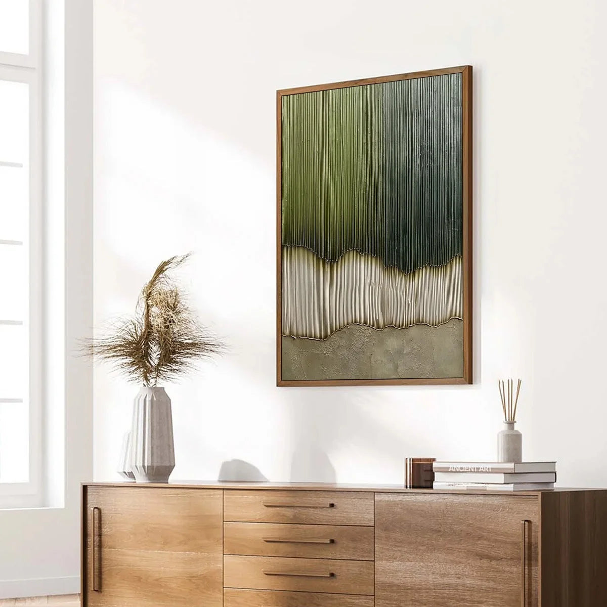 VERDANT STRATA: Textured Wabi Sabi Abstract Earth Painting | multi-color palette, original oil on stretched canvas art