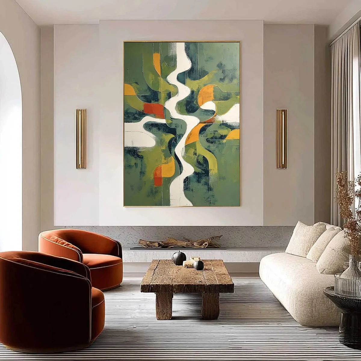 VERIDIAN FLOW: Textured Modern Abstract Landscape Painting | Abstract closeup, raised brushwork detail