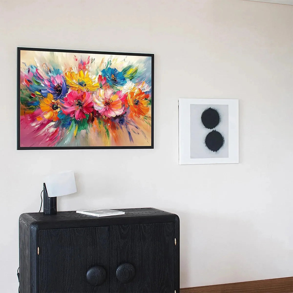 VIBRANT BLOOM: Impasto Floral Oil Painting in Vibrant Multicolor | rolled canvas, ready for custom framing