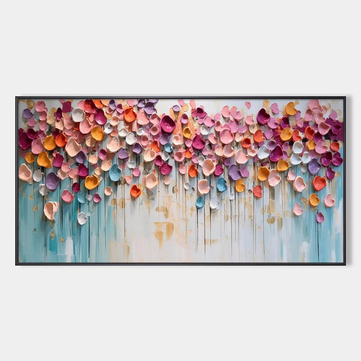 Vibrant Petals-A Burst Of Colors In Oil Painting impasto painting, hand-painted by UArtShow