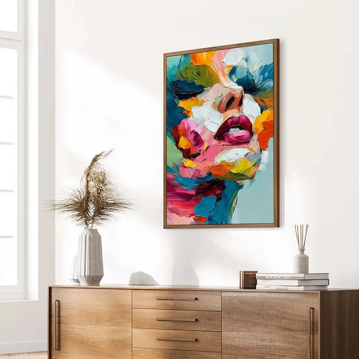 VIBRANT REPOSE: Colorful Abstract Portrait Impasto Oil Painting | multi-color palette, original oil on stretched canvas art