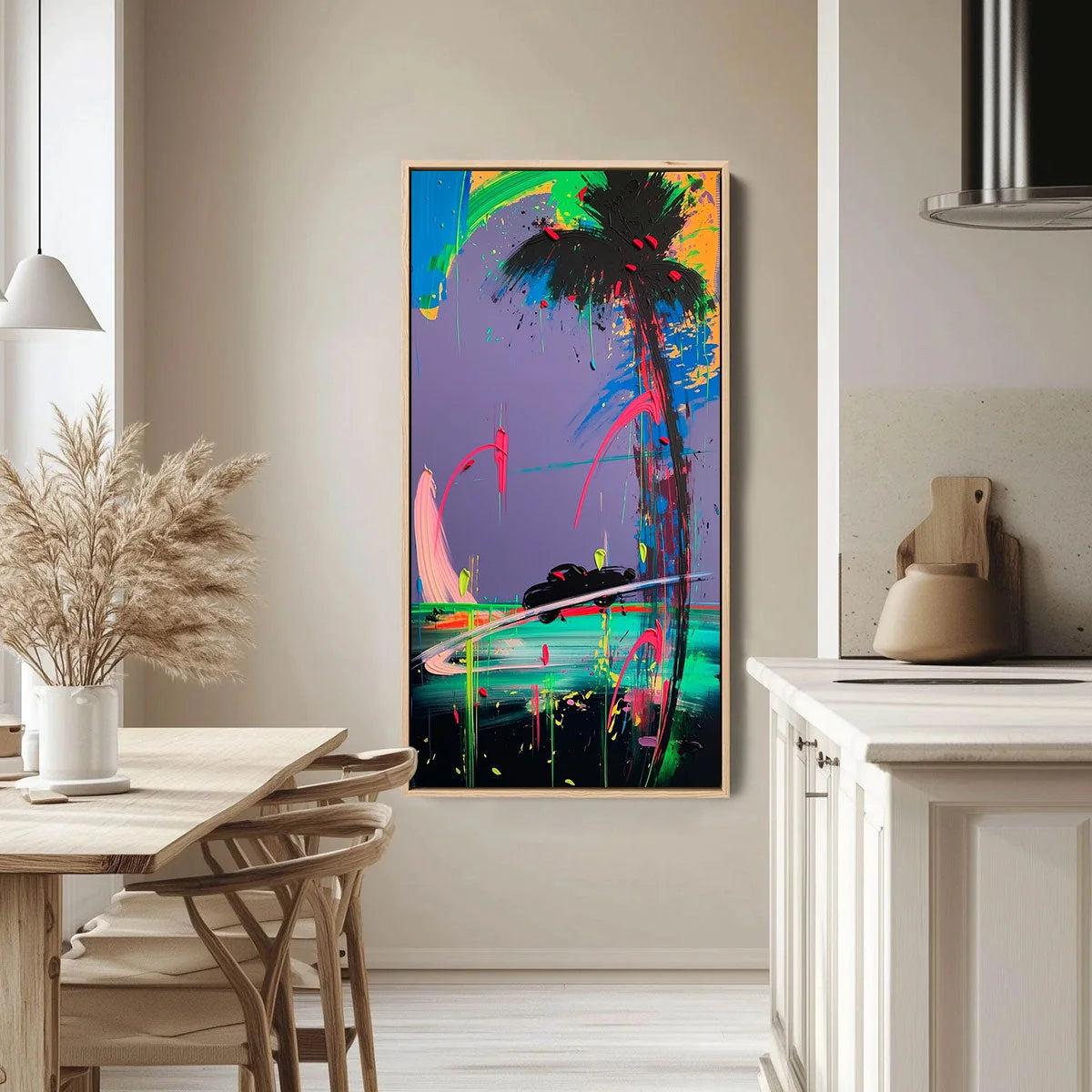 VICE CITY: Vibrant Abstract Impasto Painting of a Night Drive | Abstract closeup, raised brushwork detail