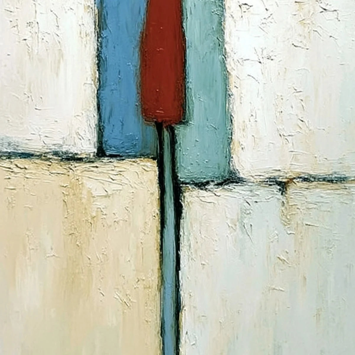 THE VISITOR: Textured Abstract Figurative Painting for Modern Decor | rolled canvas, ready for custom framing