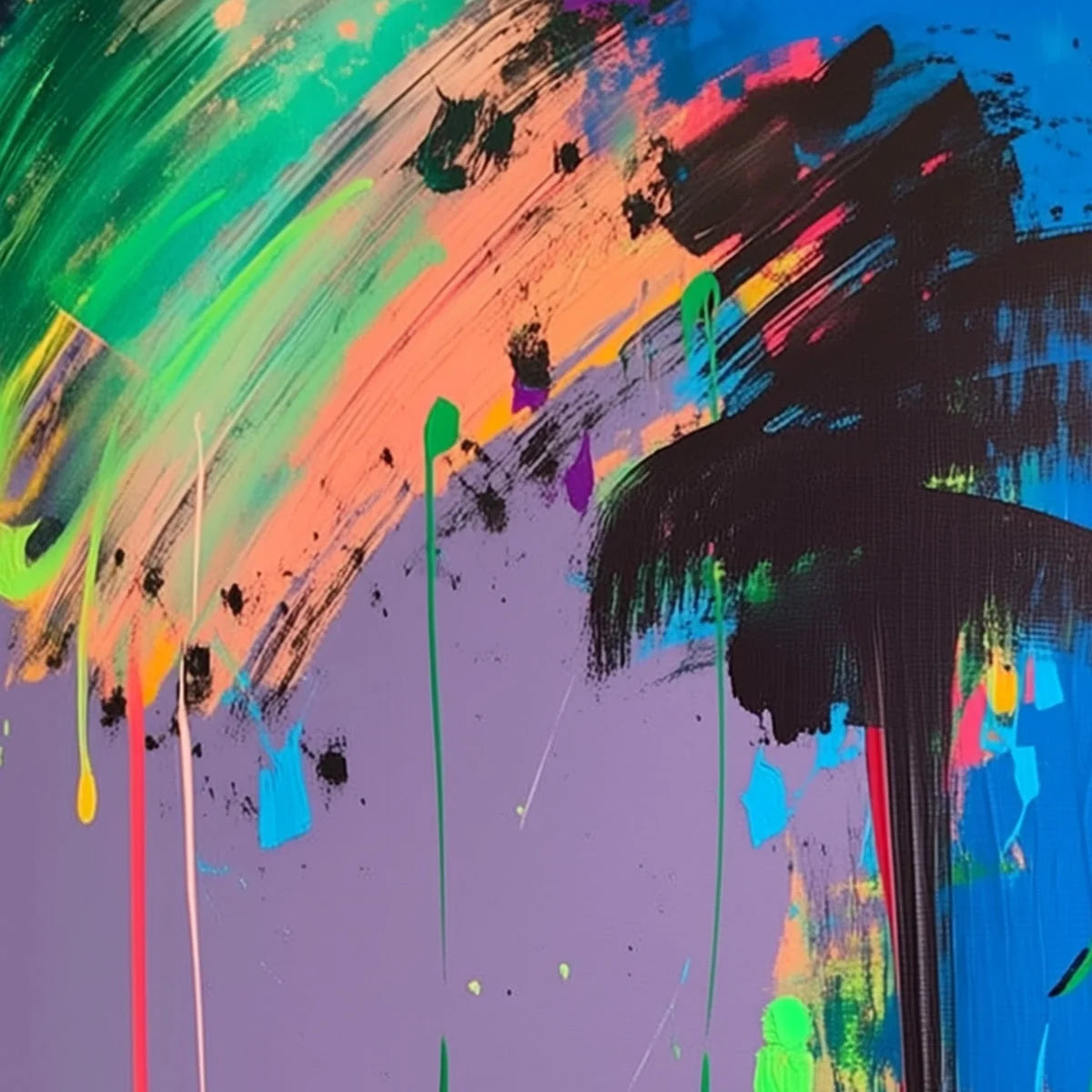 VIVID VOYAGE: Colorful Vertical Abstract Seascape Painting | rectangular format, hand-painted canvas edge