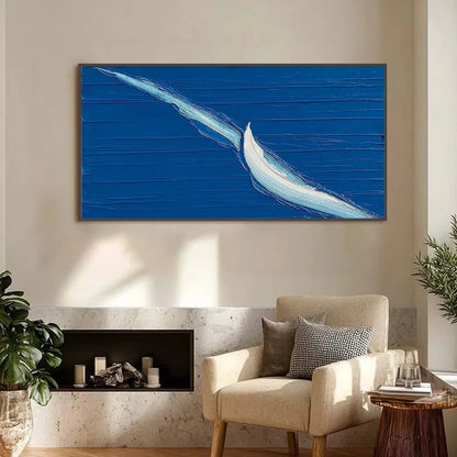 VOYAGE: Minimalist Textured Abstract Sailboat Painting | Minimalist closeup, raised brushwork detail