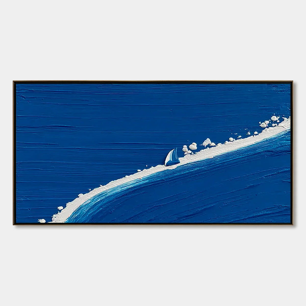 Voyage | Minimalist Textured Seascape Oil Painting Wall Art | hanging in living room, Minimalist wall art