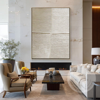 Wabi-Sabi Beige Abstract Wall Art – Horizontal Lines Canvas for Minimalist Livin #2
