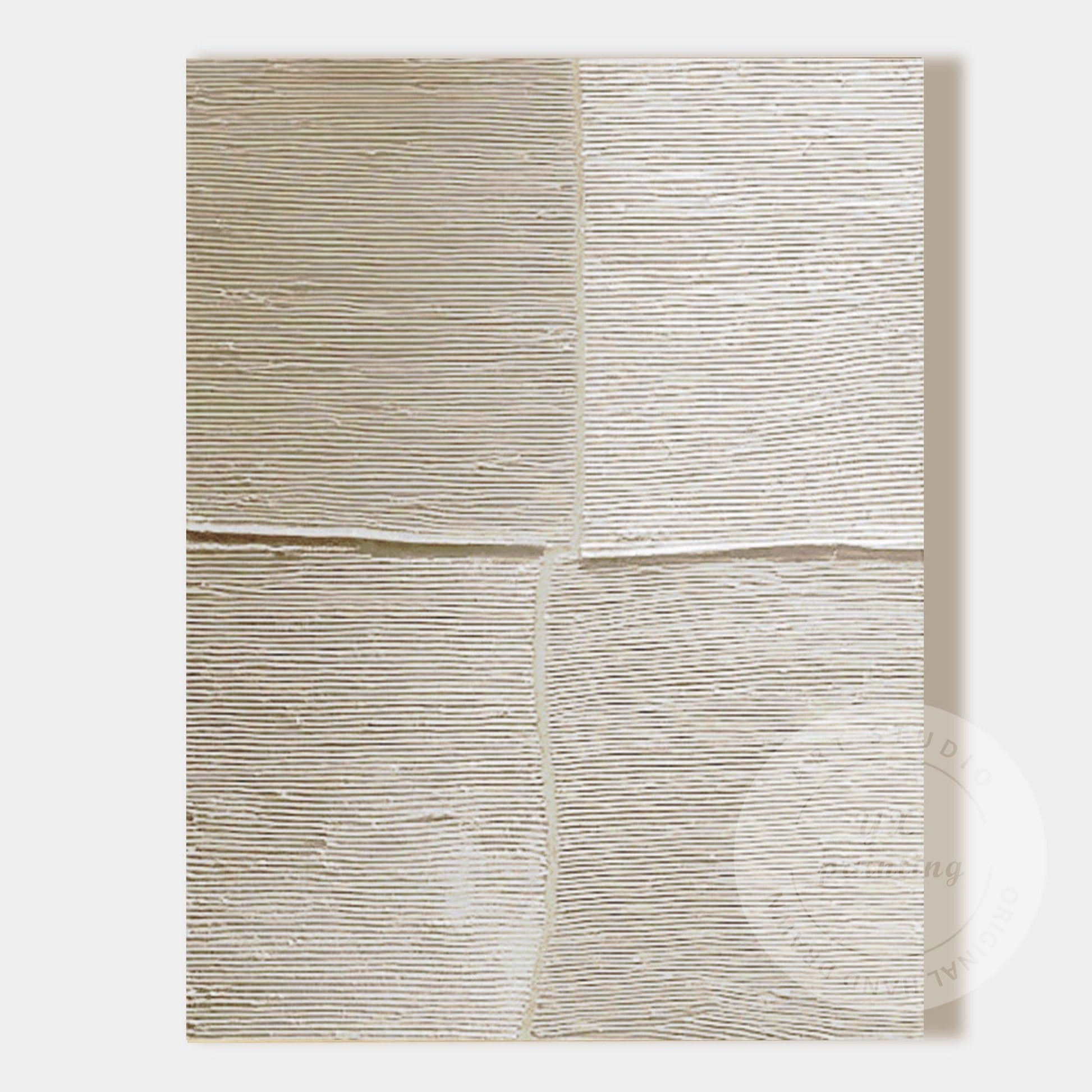 Wabi-Sabi Beige Abstract Wall Art – Horizontal Lines Canvas for Minimalist Livin #11