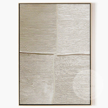 Wabi-Sabi Beige Abstract Wall Art – Horizontal Lines Canvas for Minimalist Livin #7