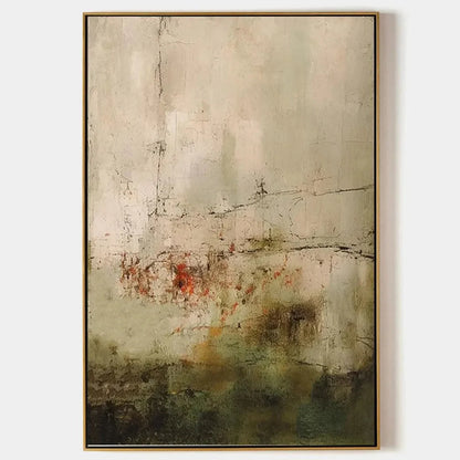 WABI SABI TERRAIN: Textured Abstract Landscape Painting, Vertical Wall Art | hanging in living room, Abstract wall art