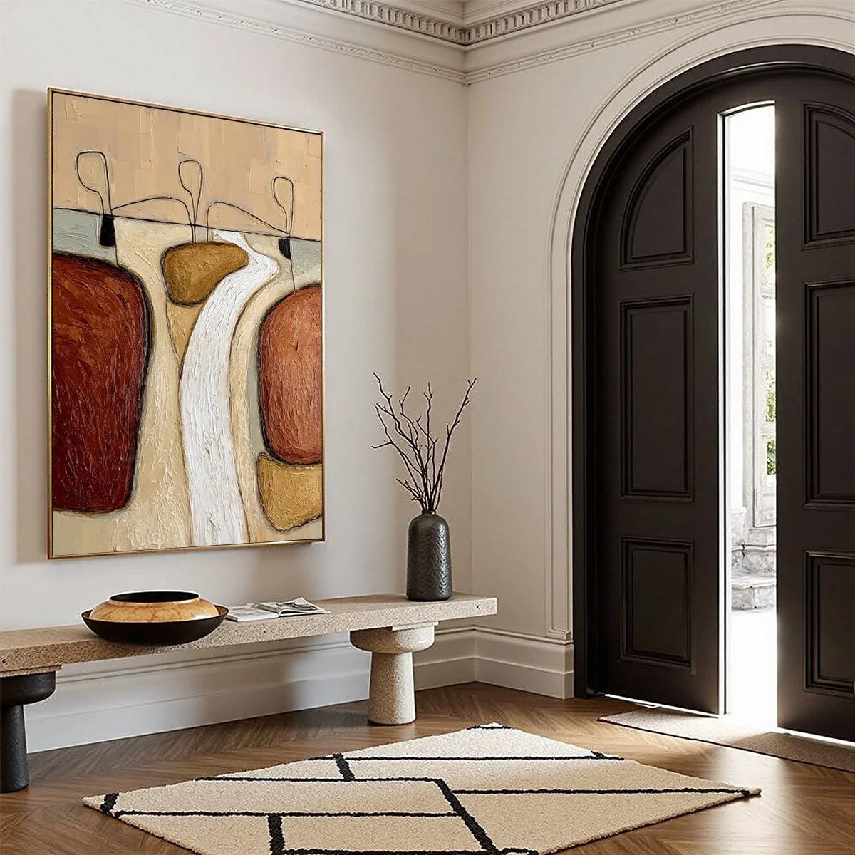 THE PASSAGE: Textured Wabi Sabi Abstract Earth Tone Painting | multi-color palette, original oil on stretched canvas art