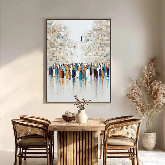 WALL OF AGES: Textured Impasto Painting of a Historic Pilgrimage