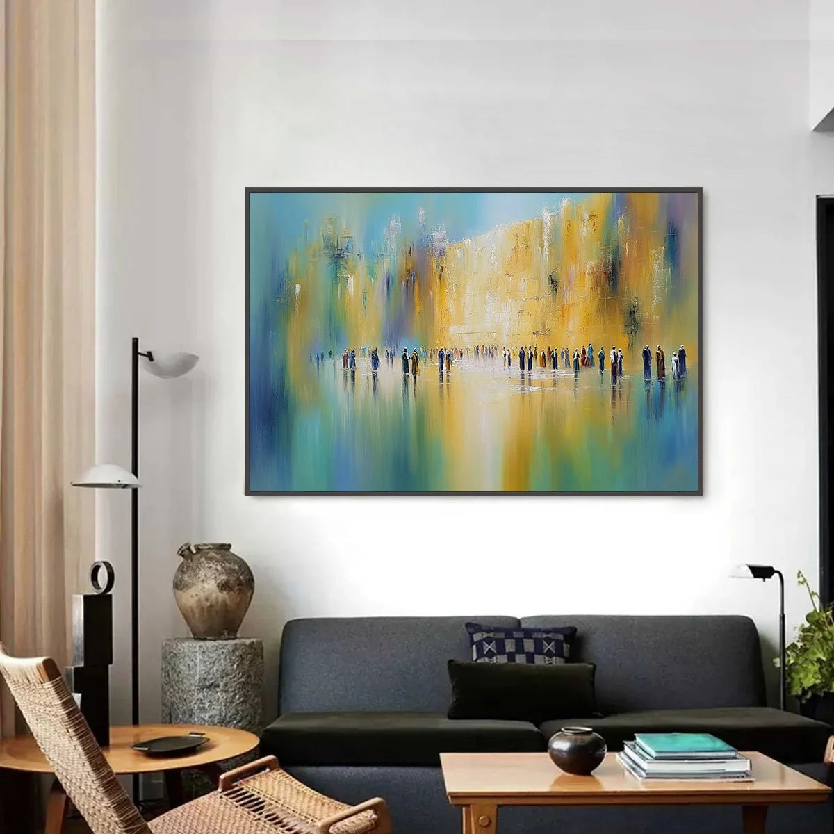 Wall of Whispers | Textured Abstract Cityscape Oil Painting | Abstract closeup, raised brushwork detail