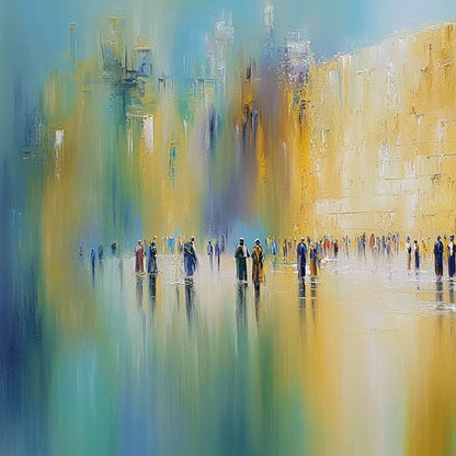 Wall of Whispers | Textured Abstract Cityscape Oil Painting | rolled canvas, ready for custom framing