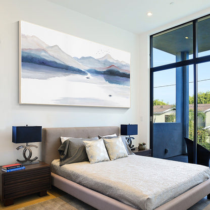 Watercolor Mountain Landscape Painting: Extra Large Canvas Wall Art #5