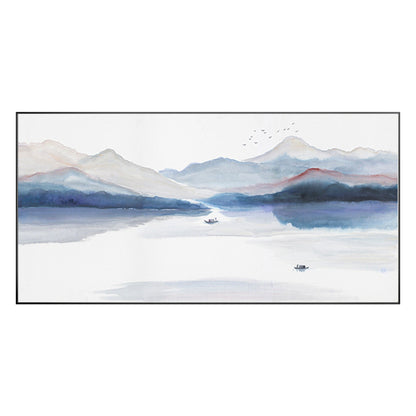 Watercolor Mountain Landscape Painting: Extra Large Canvas Wall Art #9