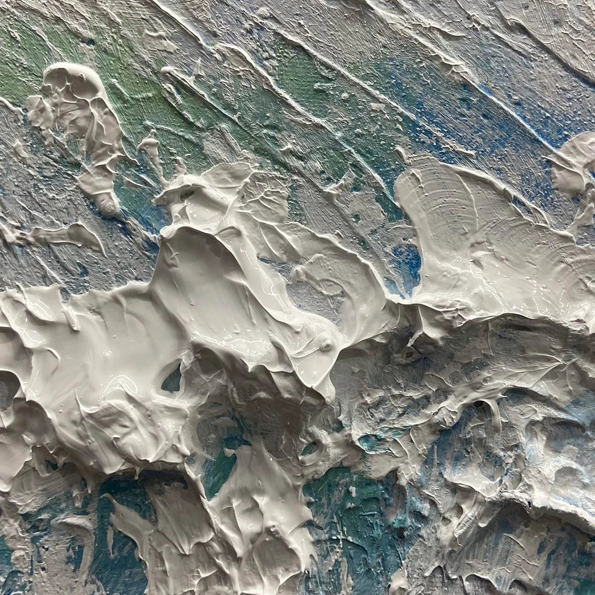 WAVE RIDERS: Ocean Painting of Surfers in Motion | rectangular format, hand-painted canvas edge