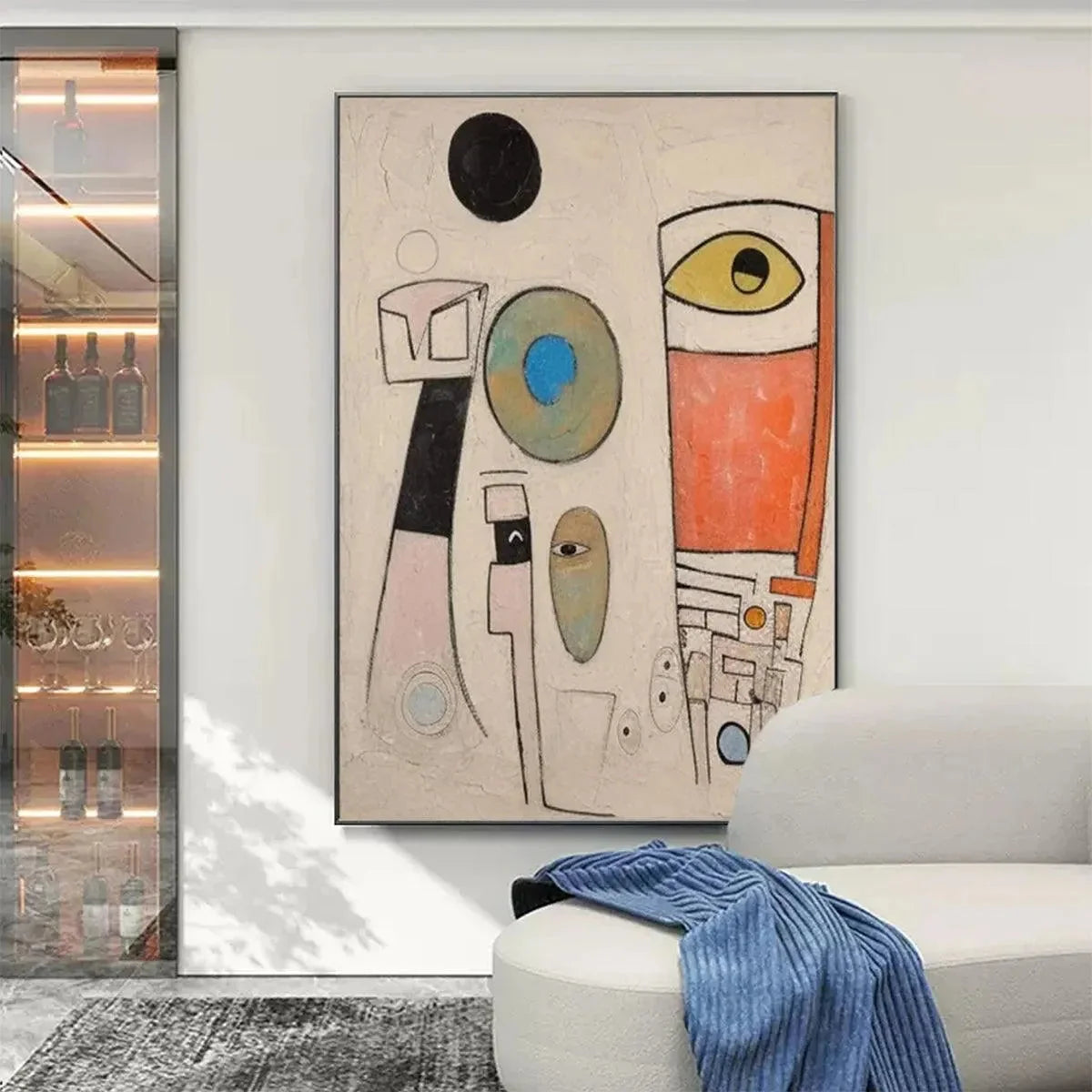 WHIMSICAL FORMS: Colorful Abstract Painting, Vertical Wall Art | multi-color palette, original oil on stretched canvas art