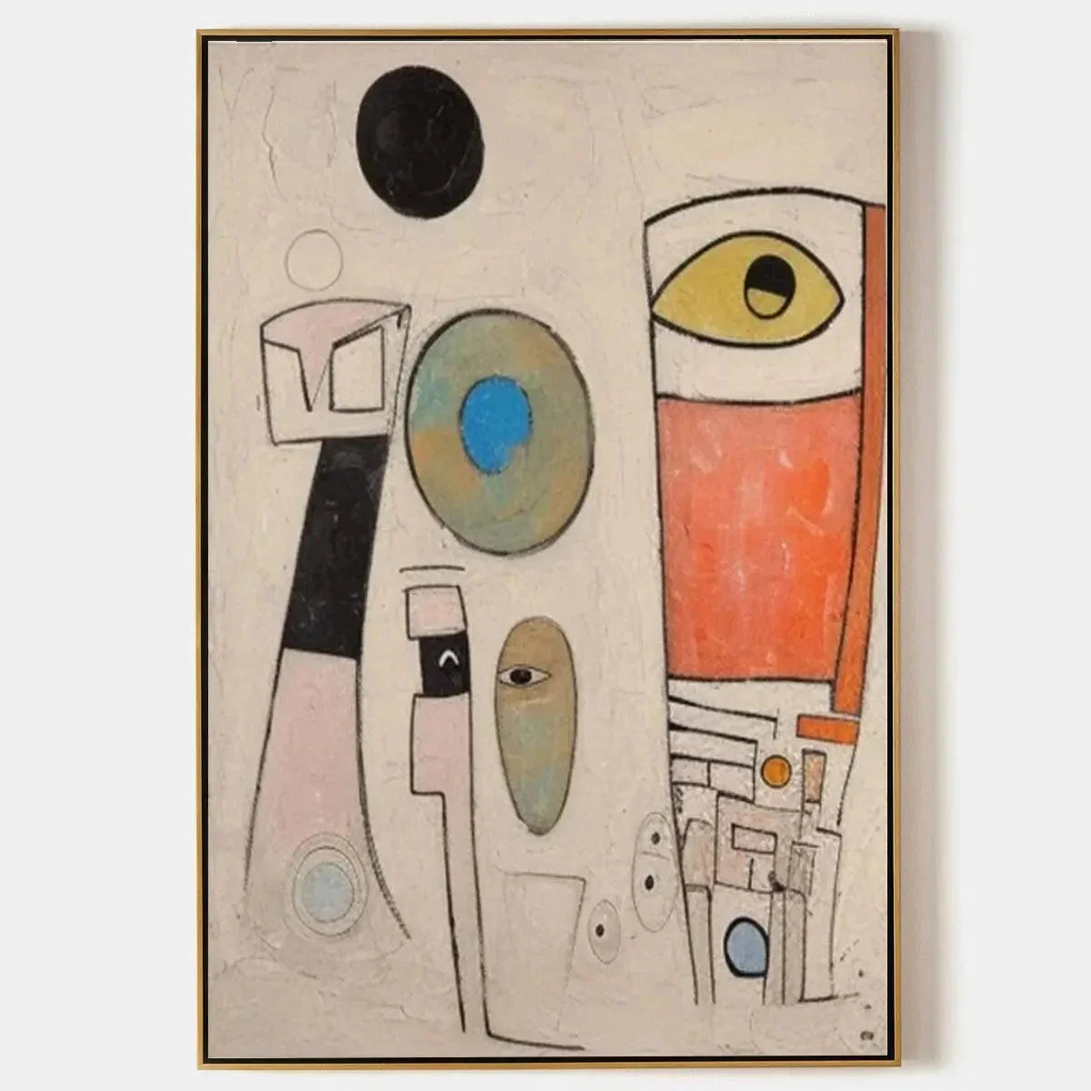 WHIMSICAL FORMS: Colorful Abstract Painting, Vertical Wall Art | hanging in living room, Abstract wall art