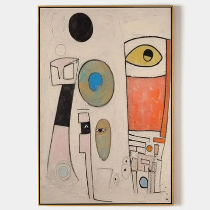 WHIMSICAL FORMS: Colorful Abstract Painting, Vertical Wall Art | hanging in living room, Abstract wall art