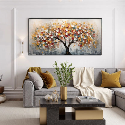 WHIMSICAL WONDER: Textured Panoramic Oil Painting | Abstract closeup, raised brushwork detail